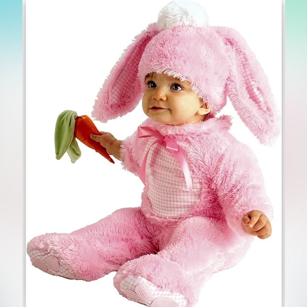 Rubies Pink Gingham Bunny Infant Costume Halloween Easter Costume! 18-22lbs